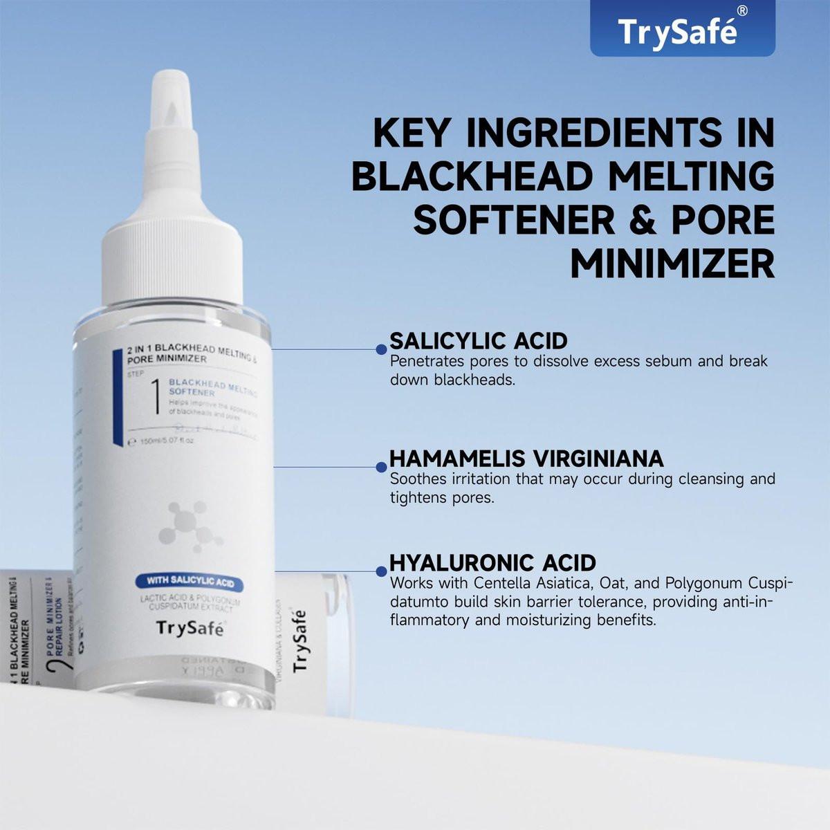 2 in 1 PDRN & Calcium BlackHead Melting & Porenminimierer, 10,15 fl oz | 60 Hautpflege-Wattepads, schmilzt Talg, strafft Poren, Ölkontrolle + Feuchtigkeitsversorgung | Hyaluronsäure, Salicylsäure, Koreanische Hautpflege