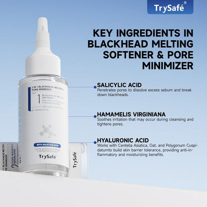 2 in 1 PDRN & Calcium BlackHead Melting & Porenminimierer, 10,15 fl oz | 60 Hautpflege-Wattepads, schmilzt Talg, strafft Poren, Ölkontrolle + Feuchtigkeitsversorgung | Hyaluronsäure, Salicylsäure, Koreanische Hautpflege