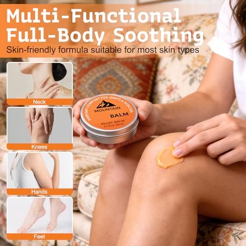 2er-Pack Mountain Relief Balm – Beruhigende Gel-Creme für Knie, Füße, Rücken & Gelenke – Schnell einziehende, nicht fettende Formel (2x 2,7 fl oz)