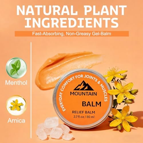 2er-Pack Mountain Relief Balm – Beruhigende Gel-Creme für Knie, Füße, Rücken & Gelenke – Schnell einziehende, nicht fettende Formel (2x 2,7 fl oz)