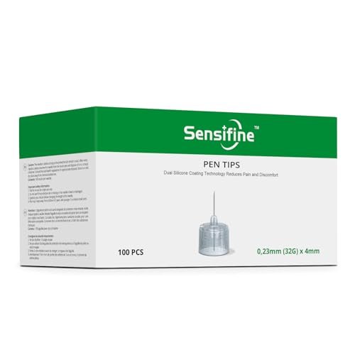 Sensifine Pen-Nadeln 32G x 4mm, 100 Stück, Universalkompatibilität mit den meisten Pen-Geräten