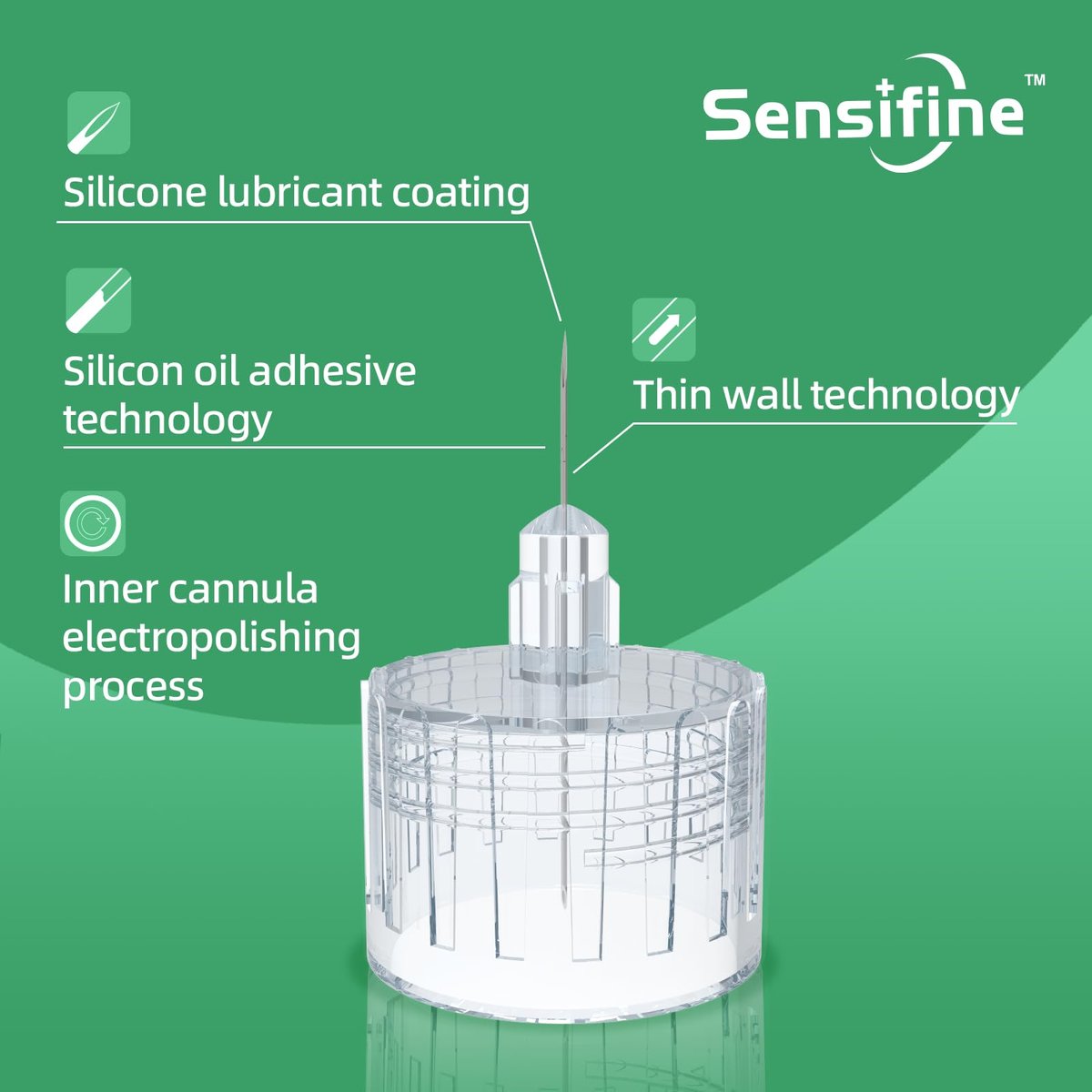 Sensifine Pen-Nadeln 32G x 4mm, 100 Stück, Universalkompatibilität mit den meisten Pen-Geräten
