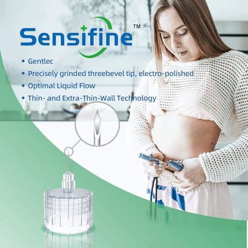 Sensifine Pen-Nadeln 32G x 4mm, 100 Stück, Universalkompatibilität mit den meisten Pen-Geräten