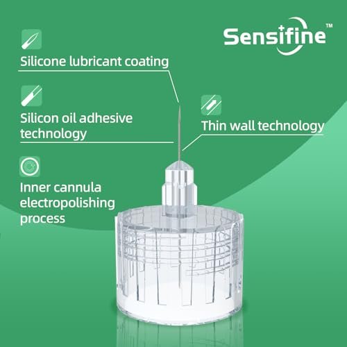 Sensifine Pen-Nadeln 32G x 4mm, 100 Stück, Universalkompatibilität mit den meisten Pen-Geräten