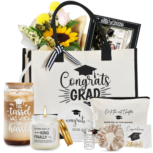GREOZORT 2026 Abschlussgeschenk Set für Sie – College High School Graduation Geschenk – The Tassel Was Worth The Hassle – Klasse von 2026 Geschenk für Tochter, Schwester, beste Freundin, Frauen