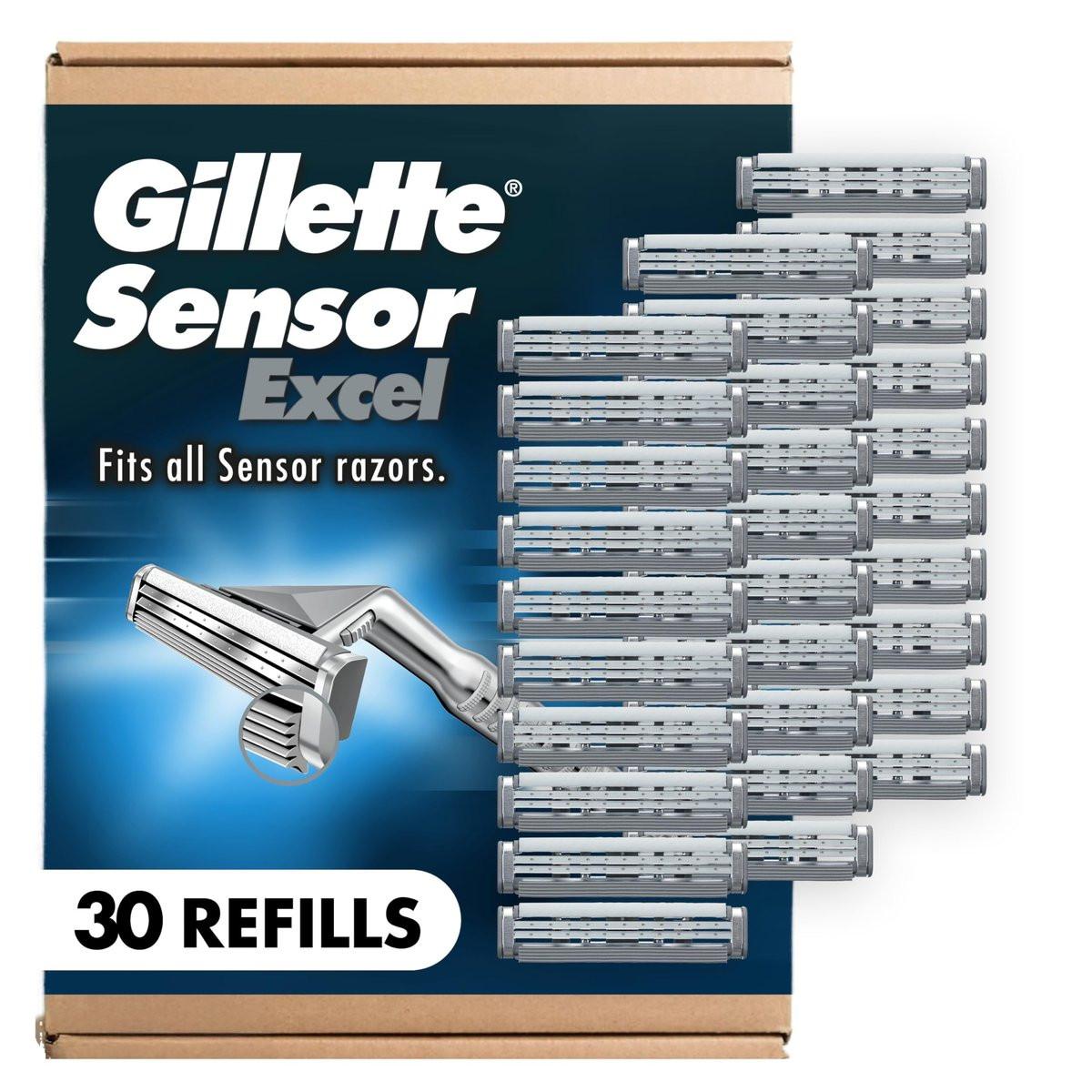 Gillette Sensor Excel Herren Rasierklingen Nachfüllpackung, 30 Stück