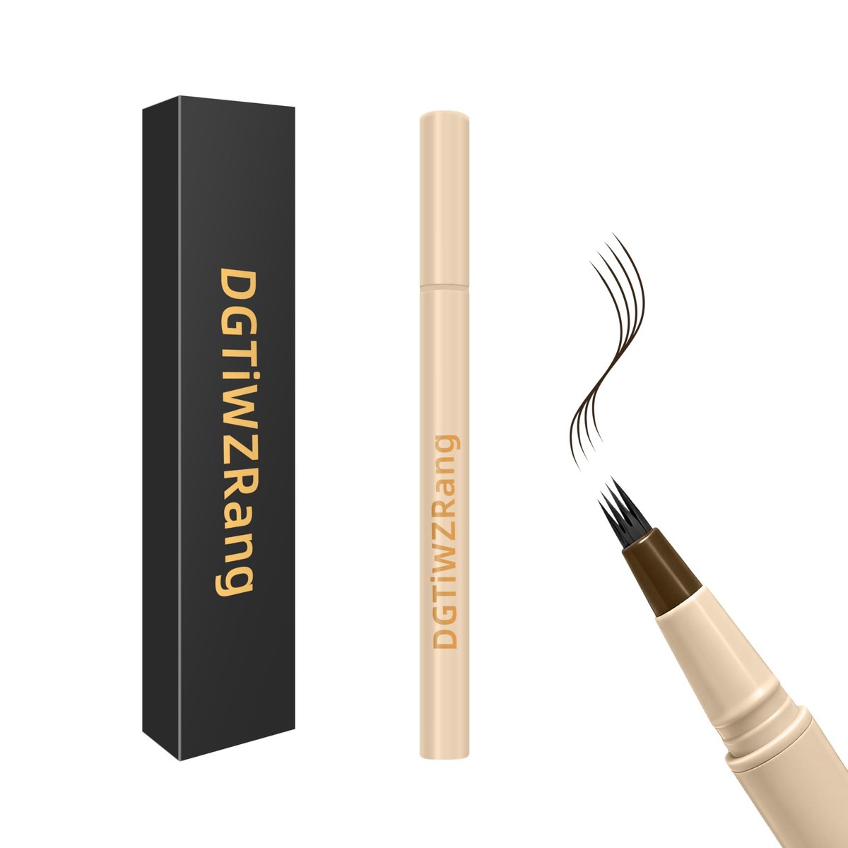 Augenbrauenstift für Frauen – wasserfester Microblading-Effekt, hält den ganzen Tag, natürliche Haarstriche, dunkelbraun, auch für Männer zur Haarlinienauffüllung geeignet