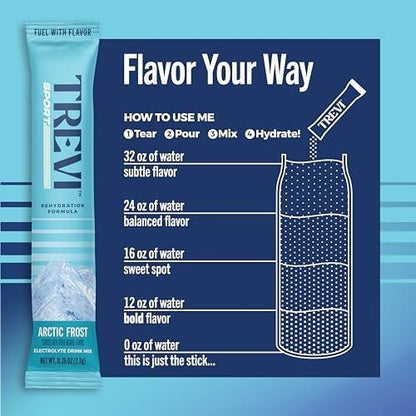 TREVI™ Sport Elektrolyte Pulver Beutel Zuckerfrei - 800 mg Natrium - 250 mg Kalium - 100 mg Magnesium - Wasser Trinkmischung zur Rehydrierung - 20 Stück - Sortenpaket