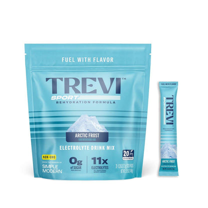 TREVI™ Sport Elektrolyt-Pulver Beutel Zuckerfrei - 800 mg Natrium - 250 mg Kalium - 100 mg Magnesium - Wasser-Mix zur Rehydrierung - 20er Pack - Arctic Frost