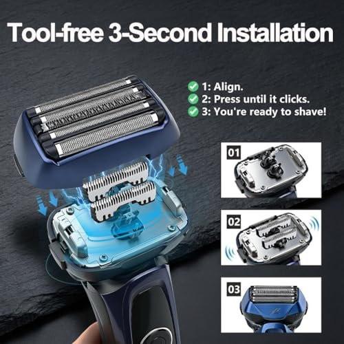 WES9032P Ersatzscherkopf und Folien-Set für Panasonic Arc 5 Rasierer – Kompatibel mit ES-LV65, ES-LV95, ES-LV97-K, ES-LV67-K – Premium Edelstahl Innenmesser und Außenfolie für empfindliche Haut