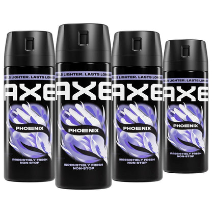 AXE Body Spray Phoenix 4er-Pack Apollo 48h All Over Fresh Aluminiumfrei 2.9 oz