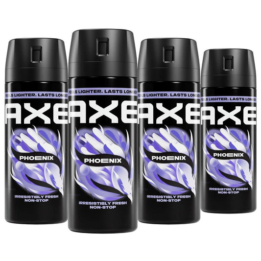 AXE Body Spray Phoenix 4er-Pack Apollo 48h All Over Fresh Aluminiumfrei 2.9 oz