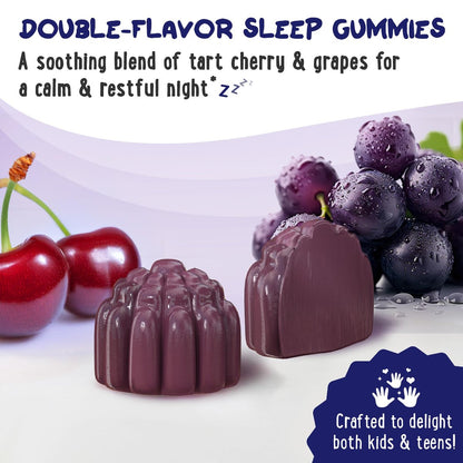 OH MY CHEWY Magnesium Glycinat Gummibärchen für Kinder & Jugendliche - Schlaf & Entspannung, Zuckerfrei & Ohne Melatonin, mit Kamille, L-Theanin und Melisse - 60 Stück