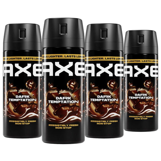 AXE Dark Temptation Deodorant Body Spray 4er-Pack 48h Frische ohne Aluminium 2,9 oz
