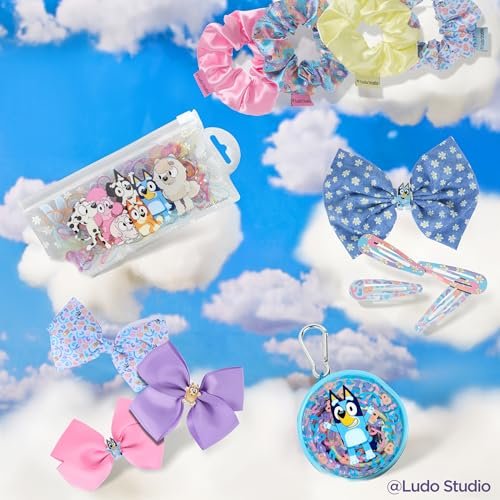 Goody x Bluey & Bingo Mehrfarbige Haarklammern 3er-Pack, Für alle Haartypen, Rutschfester Halt, Blau, Pink & Lila