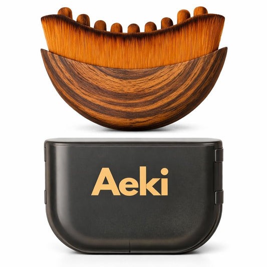 Aeki Lymphatic Contour Face Brush – Lymphdrainage-Massagegerät für Gesicht, sanftes Trockenbürsten zur Kiefer- und Kinnkonturierung, für alle Hauttypen