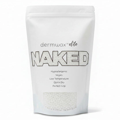 Dermwax Elite Naked Clear Hard Wax Beads – Transparentes Gel-Wachs zur Haarentfernung für Detailarbeiten – Hypoallergen & Duftfrei – Schmilzt bei niedriger Temperatur & wird schnell fest – Ideal für alle Haartypen (32 Unzen)