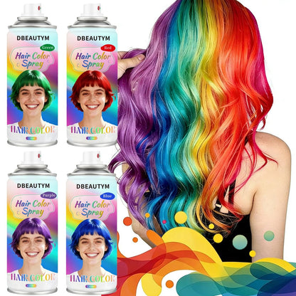 Vierfarben-Set temporärer Haarfarbspray für Kinder, Frauen und Männer – Auswaschbare natürliche Haarwachsfarbe, schnell trocknend, nicht klebrig, für Partys, Halloween, Cosplay, Weihnachten (Rot, Blau, Lila, Grün)