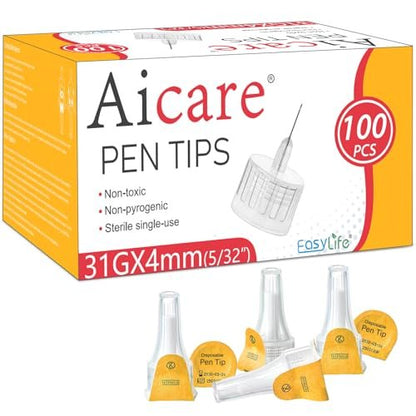 Pen-Nadeln 31G x 4mm, Universelle Passform, 100 Stück, Extra-Dünn und Komfortabel