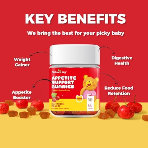 Nature's Key Appetite Booster Gummies für Kinder – Förderung des Essverlangens & gesundes Gewicht, 60er Pack