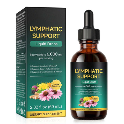 Lymphatische Drainage Tropfen – Natürliche Unterstützung für das Lymphsystem mit Echinacea, Löwenzahn, Holunder, Klettenlabkraut, Astragalus, Klette & mehr – 60 ml