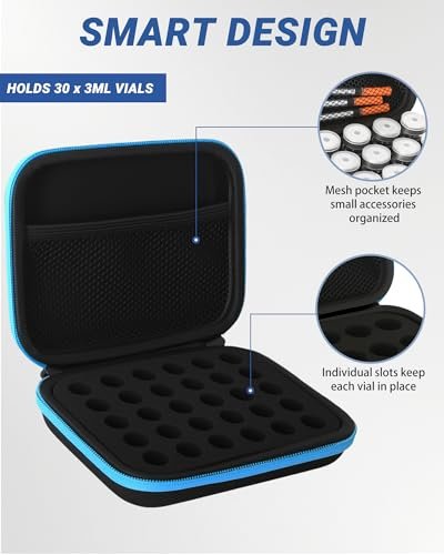 Avomosk 30 Slots 3ml Peptid-Aufbewahrungsbox, Fläschchenhalter, Peptid-Kühlschrank- und Reiseetui, passend für 1ml 2ml 3ml Standardfläschchen, Diabeteszubehör (nur Etui)