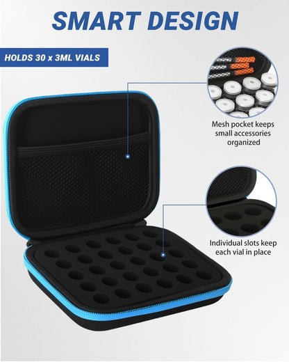 Avomosk 30 Slots 3ml Peptid-Aufbewahrungsbox, Fläschchenhalter, Peptid-Kühlschrank- und Reiseetui, passend für 1ml 2ml 3ml Standardfläschchen, Diabeteszubehör (nur Etui)