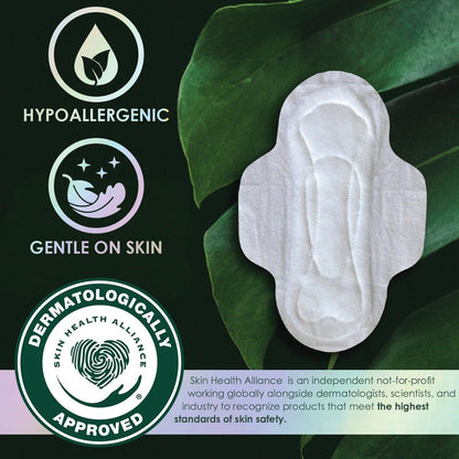 Ultra dünne Damenbinden für Frauen, Bio-Baumwoll-Oberlage, extra lange Nacht-Saugfähigkeit, Menstruationsbinden mit Flügeln, ohne synthetische Pestizide und Duftstoffe, 20 Stück