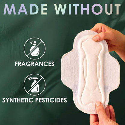 Ultra dünne Damenbinden für Frauen, Bio-Baumwoll-Oberlage, extra lange Nacht-Saugfähigkeit, Menstruationsbinden mit Flügeln, ohne synthetische Pestizide und Duftstoffe, 20 Stück