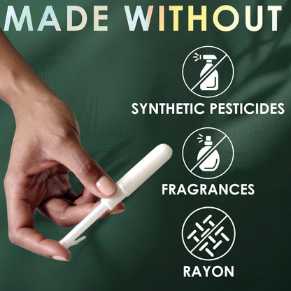 L. Tampons aus Bio-Baumwolle, Super/Super Plus Saugstärke, Multipack, ohne synthetische Pestizide, Rayon oder Duftstoffe, Applikator ohne BPA, auslaufsicheres Design, 36 Stück