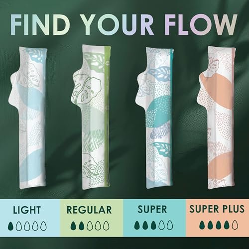 L. Tampons aus Bio-Baumwolle, Super/Super Plus Saugstärke, Multipack, ohne synthetische Pestizide, Rayon oder Duftstoffe, Applikator ohne BPA, auslaufsicheres Design, 36 Stück