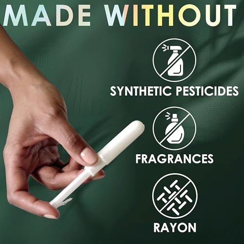 L. Tampons aus Bio-Baumwolle, Super/Super Plus Saugstärke, Multipack, ohne synthetische Pestizide, Rayon oder Duftstoffe, Applikator ohne BPA, auslaufsicheres Design, 36 Stück