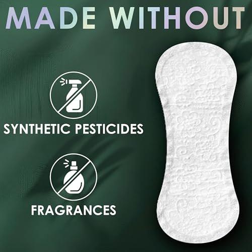 Slipeinlagen für Frauen, Bio-Baumwoll-Oberlage, Reguläre Deckkraft, Slipeinlagen ohne synthetische Pestizide und Duftstoffe, hypoallergen und sanft zur Haut, 60 Stück