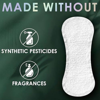 Slipeinlagen für Frauen, Bio-Baumwoll-Oberlage, Reguläre Deckkraft, Slipeinlagen ohne synthetische Pestizide und Duftstoffe, hypoallergen und sanft zur Haut, 60 Stück