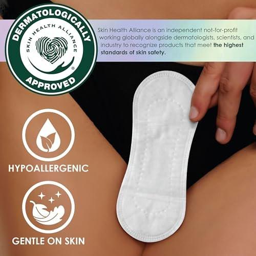 Slipeinlagen für Frauen, Bio-Baumwoll-Oberlage, Reguläre Deckkraft, Slipeinlagen ohne synthetische Pestizide und Duftstoffe, hypoallergen und sanft zur Haut, 60 Stück