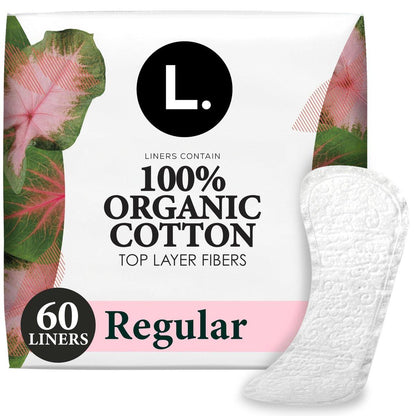 Slipeinlagen für Frauen, Bio-Baumwoll-Oberlage, Reguläre Deckkraft, Slipeinlagen ohne synthetische Pestizide und Duftstoffe, hypoallergen und sanft zur Haut, 60 Stück