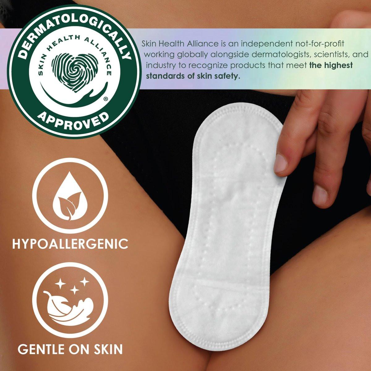 Slipeinlagen für Frauen, Bio-Baumwoll-Oberlage, Reguläre Deckkraft, Slipeinlagen ohne synthetische Pestizide und Duftstoffe, hypoallergen und sanft zur Haut, 60 Stück