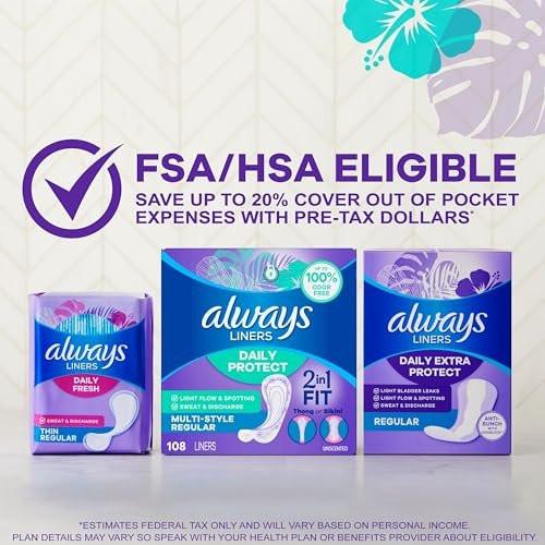 Always Daily Protect Multi-Style Einlagen, reguläre Länge, unparfümierte Slipeinlagen, bis zu 100% geruchsfrei und ohne Duftstoffe, Cleanguard Quilted Kern absorbiert Feuchtigkeit und Gerüche, 108 Stück