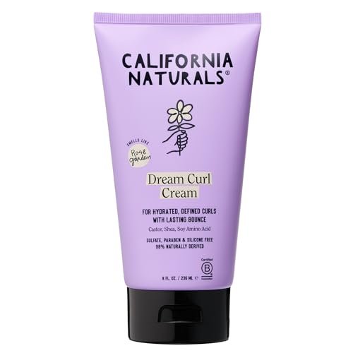 California Naturals Dream Curl Defining Cream – Lockencreme für welliges, lockiges und krauses Haar, Anti-Frizz mit Sheabutter und Rizinusöl, sulfat- und parabenfrei, natürlich, vegan, Rosengarten, 237 ml