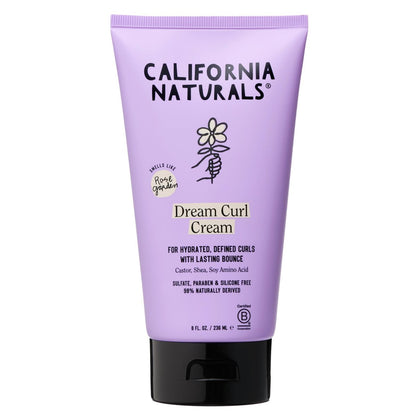 California Naturals Dream Curl Defining Cream – Lockencreme für welliges, lockiges und krauses Haar, Anti-Frizz mit Sheabutter und Rizinusöl, sulfat- und parabenfrei, natürlich, vegan, Rosengarten, 237 ml