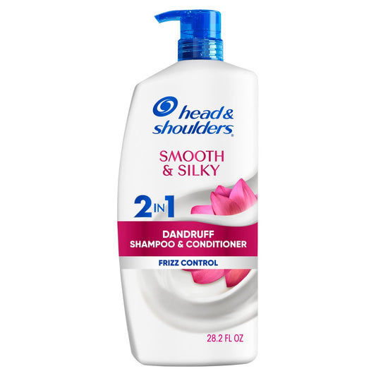Head & Shoulders Smooth & Silky 2-in-1 Anti-Schuppen Shampoo und Conditioner, Frizz-Kontrolle, frischer Blütenduft, Farbschutz, 28,2 oz