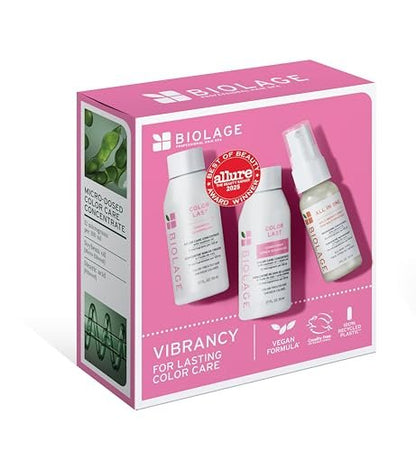 Biolage Color Last Reisegröße Trio Set – Mini Shampoo, Conditioner & All-in-One Spray für coloriertes Haar, 3-teiliges Pflegeset (4,4 Fl Oz je Flasche)