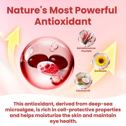Gluvelop Premium Astaxanthin 12 mg – Natürliches Mikroalgen-Antioxidans für Haut, Augen und Immunsystem – Nicht-GVO, 120 Weichkapseln (4-Monats-Vorrat)
