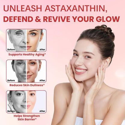 Gluvelop Premium Astaxanthin 12 mg – Natürliches Mikroalgen-Antioxidans für Haut, Augen und Immunsystem – Nicht-GVO, 120 Weichkapseln (4-Monats-Vorrat)