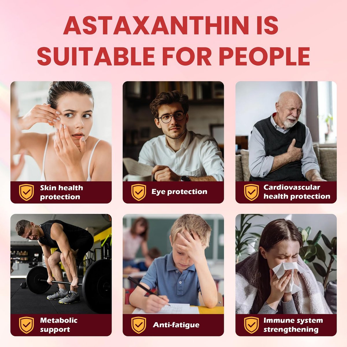Gluvelop Premium Astaxanthin 12 mg – Natürliches Mikroalgen-Antioxidans für Haut, Augen und Immunsystem – Nicht-GVO, 120 Weichkapseln (4-Monats-Vorrat)