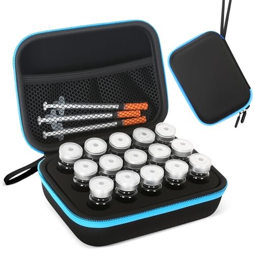 Avomosk 15-Fach Peptid-Aufbewahrungsbox für 10 ml Fläschchen – Insulin- und BAC-Wasser-Organizer für Kühlschrank und Reise (nur Box)