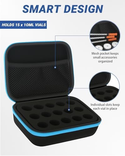 Avomosk 15-Fach Peptid-Aufbewahrungsbox für 10 ml Fläschchen – Insulin- und BAC-Wasser-Organizer für Kühlschrank und Reise (nur Box)