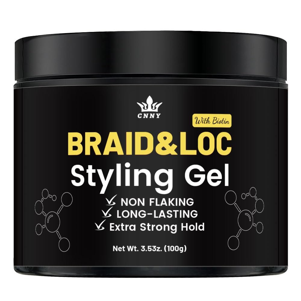 CNNY Edge Control Braid & Loc Gel – 3,5 oz Professionelles Styling-Gel, Starker Halt, Keine Flockenbildung für Zöpfe, Dreadlocks, Twist Outs und Naturlocken, Feuchtigkeitsspendend & definierend