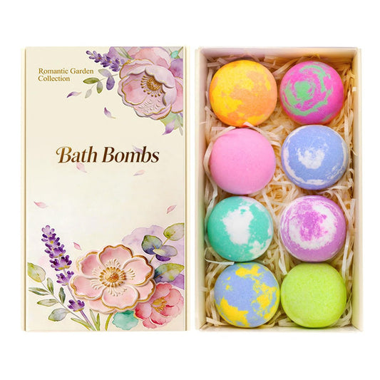 Badebomben Geschenkset für Frauen, 8 Stück Badebomben für Mädchen, natürliche Badebomben mit ätherischen Ölen, Selbstpflege-Geschenk, Entspannungs-Spa-Geschenkkorb, Geburtstags-, Muttertagsgeschenke für Mama, Ehefrau