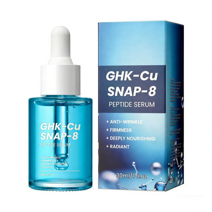 GHK-Cu SNAP-8 Peptid Serum – Anti-Aging Gesichtsserum mit Kupferpeptid und Hyaluronsäure für Festigkeit, feine Linien, Falten, Hautelastizität, Feuchtigkeitspflege, 30 ml